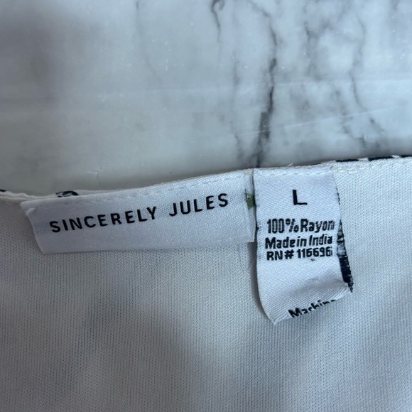 Sincerely Jules White Black V neck paisley tiered mini dress sleeveless large - Picture 5 of 6